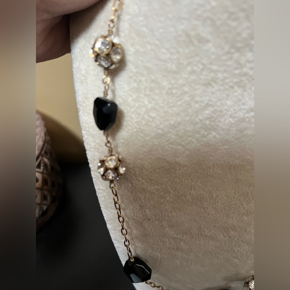J. Crew Elegant Black and Gold Necklace Long, Designer Fashion Jewelry - Picture 8 of 9